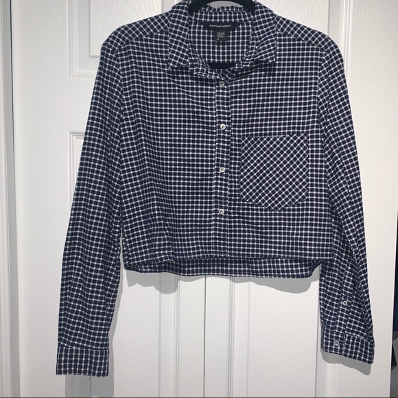 American Apparel - Cropped Button-up Flannel - Picture 2 of 4